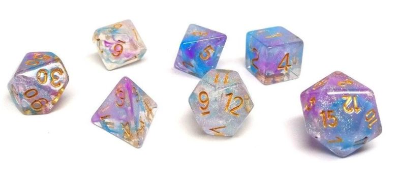 Frozen Tundra Dice Collection - 7 Piece Set